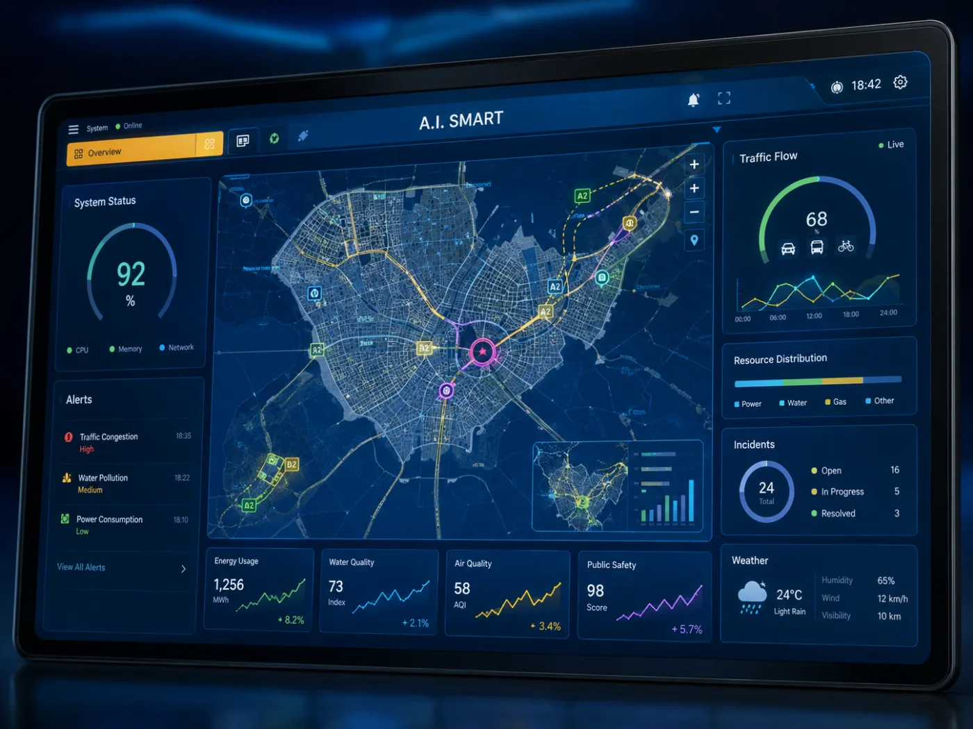 Diagram of a city-scale integrated surveillance system